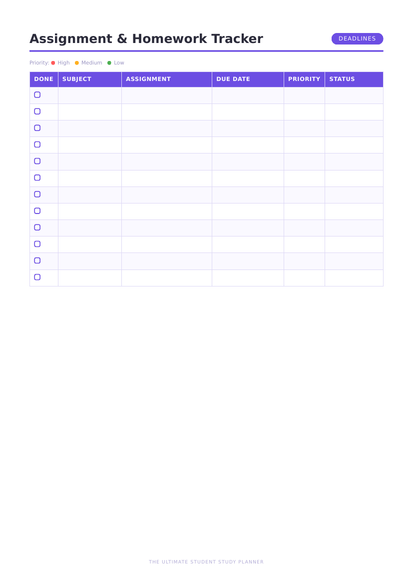 Assignment tracker