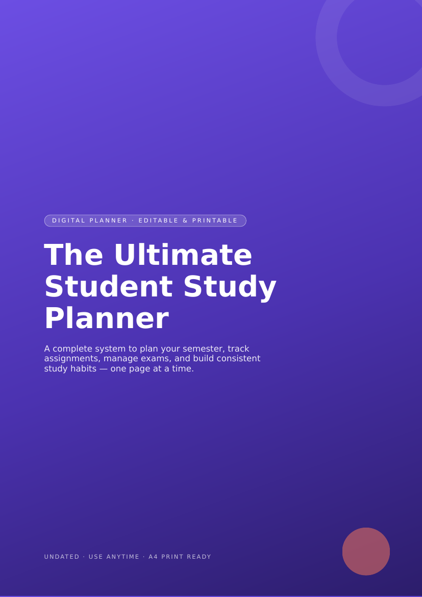 Planner cover page