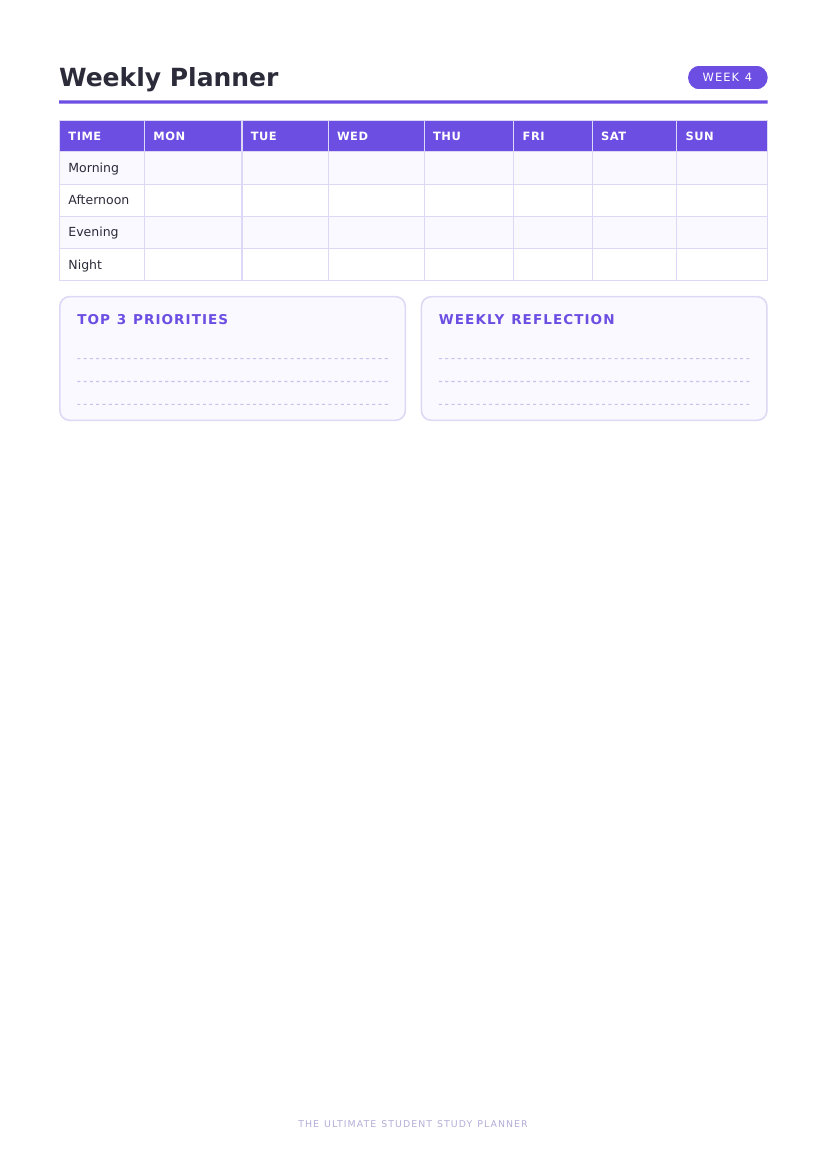 Weekly planner
